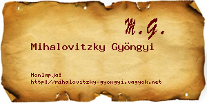 Mihalovitzky Gyöngyi névjegykártya